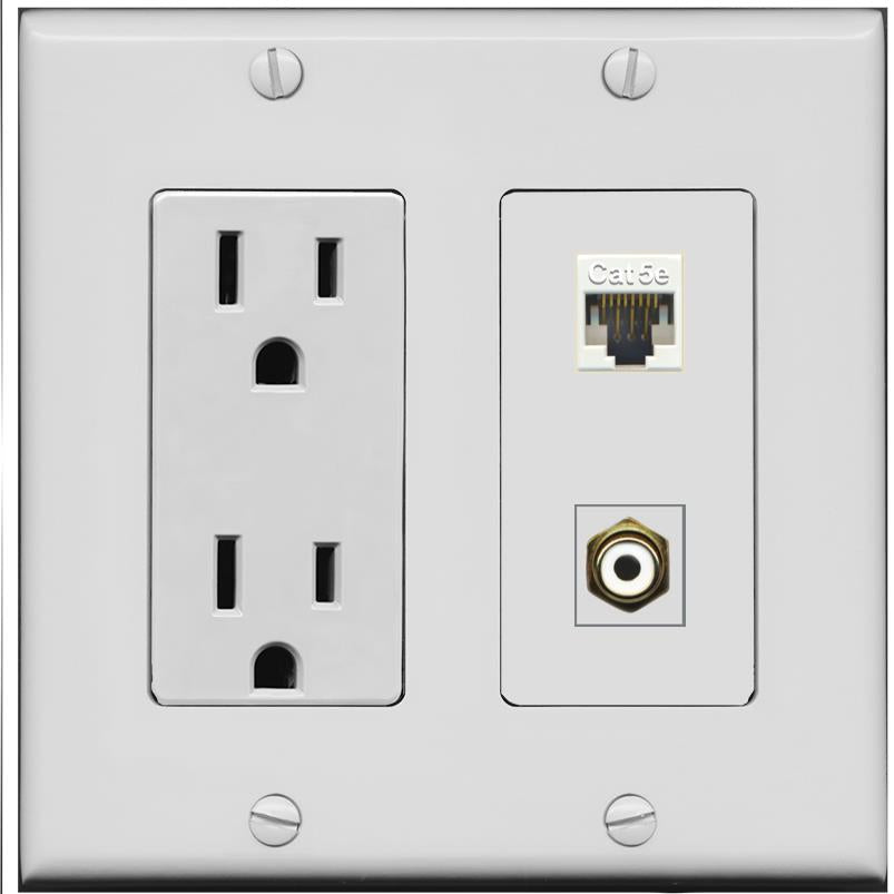 CAT5E RCA-WHITE Wall Plate [Gray]