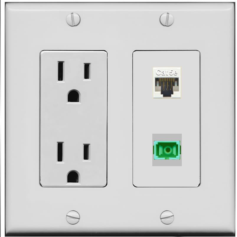 CAT5E SC-APC-SX Wall Plate [Gray]