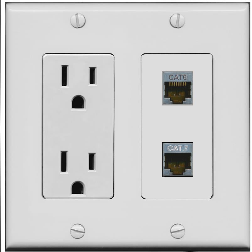 CAT6-SHIELDED CAT7 Wall Plate [Gray]