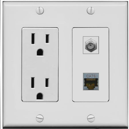 CAT6-SHIELDED COAX Wall Plate [Gray]