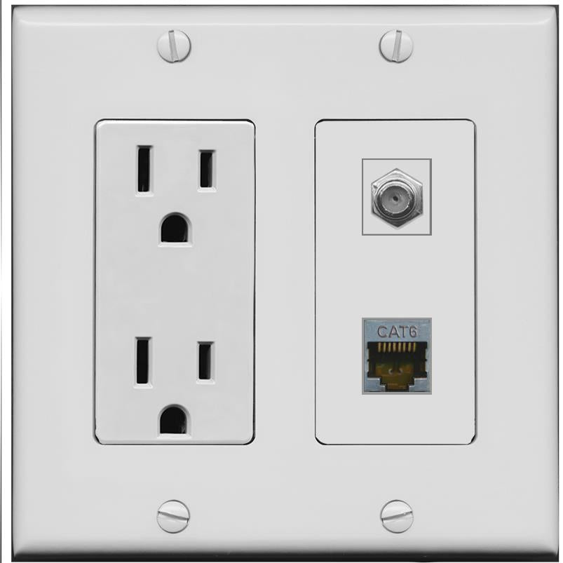 CAT6-SHIELDED COAX Wall Plate [Gray]