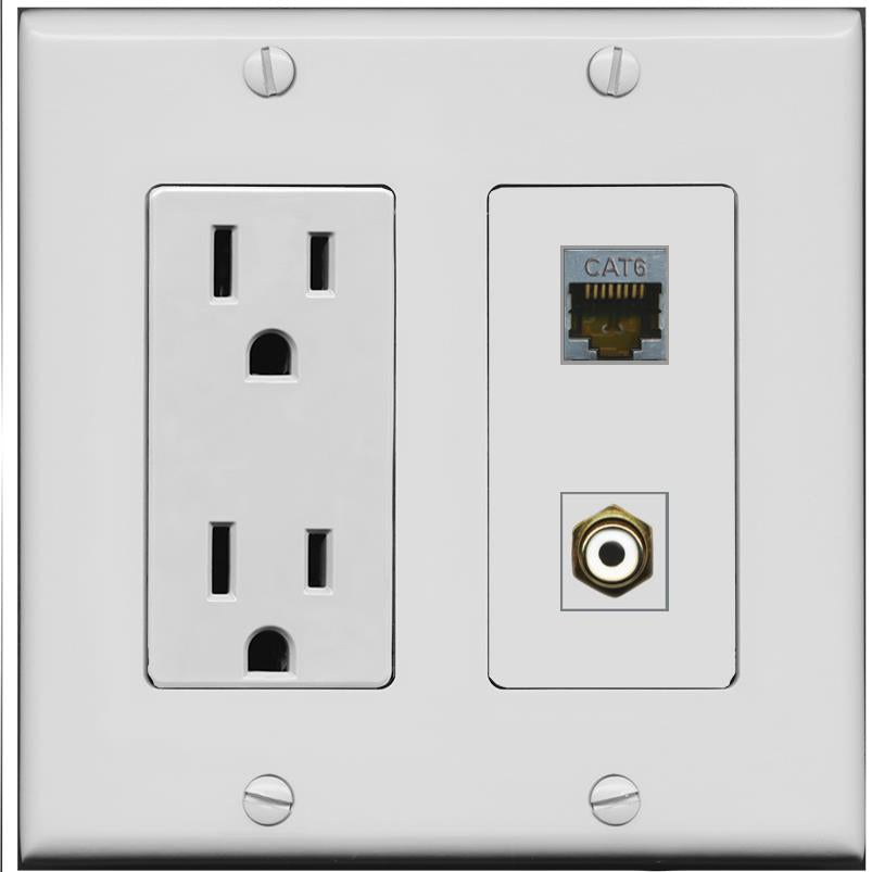 CAT6-SHIELDED RCA-WHITE Wall Plate [Gray]