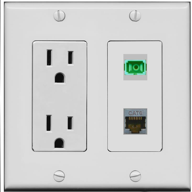 CAT6-SHIELDED SC-APC-SX Wall Plate [Gray]