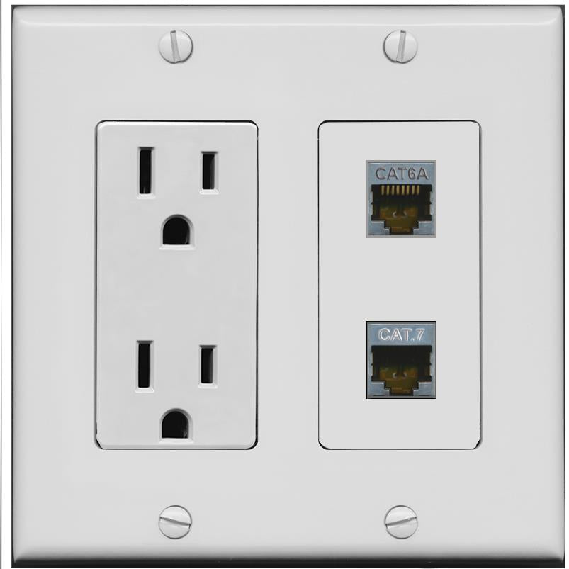 CAT6A CAT7 Wall Plate [Gray]