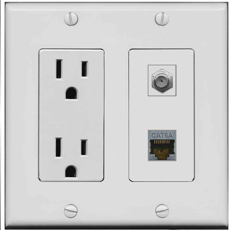 CAT6A COAX Wall Plate [Gray]