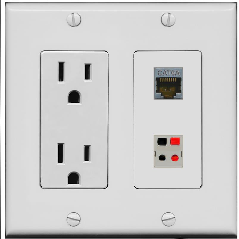 CAT6A SPEAKER Wall Plate [Gray]