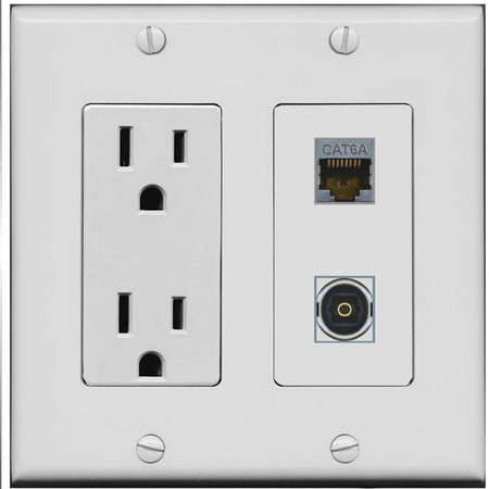 CAT6A TOSLINK Wall Plate [Gray]