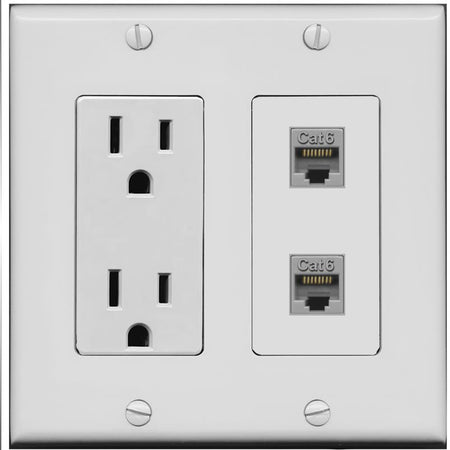 2 CAT6 Wall Plate [Gray]