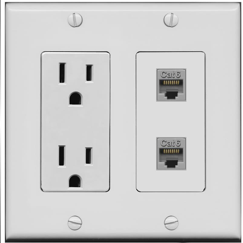 2 CAT6 Wall Plate [Gray]
