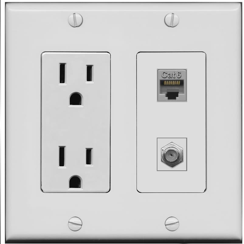 CAT6 COAX Wall Plate [Gray]