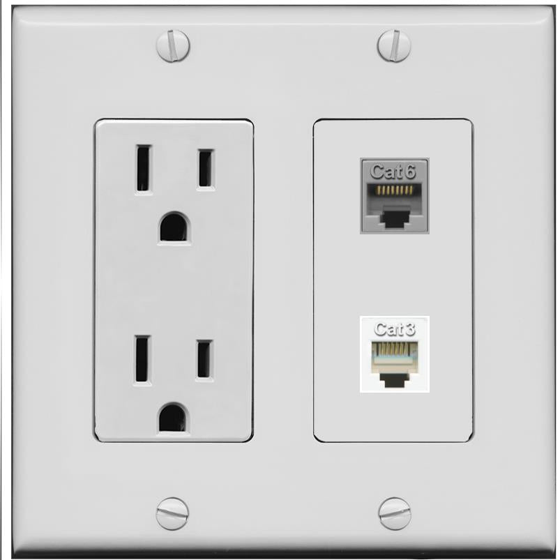 CAT6 PHONE Wall Plate [Gray]