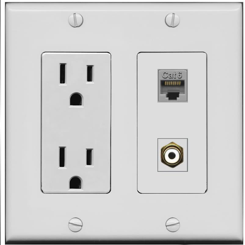 CAT6 RCA-WHITE Wall Plate [Gray]