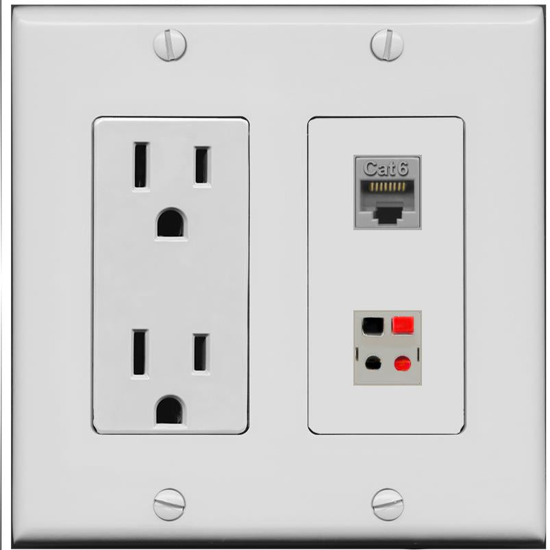 CAT6 SPEAKER Wall Plate [Gray]