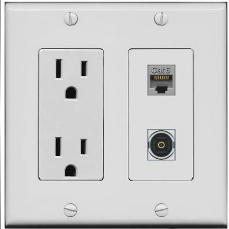 CAT6 TOSLINK Wall Plate [Gray]