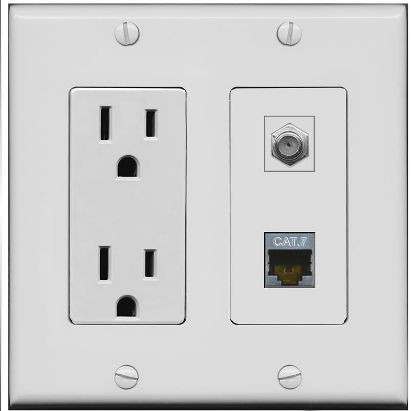 CAT7 COAX Wall Plate [Gray]