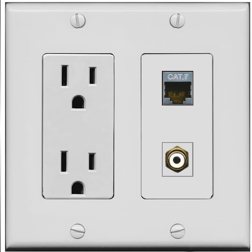 CAT7 RCA-WHITE Wall Plate [Gray]