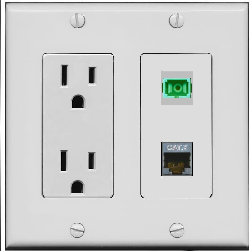 CAT7 SC-APC-SX Wall Plate [Gray]