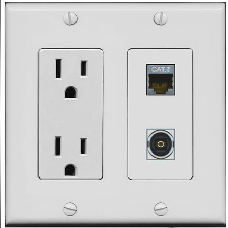 CAT7 TOSLINK Wall Plate [Gray]