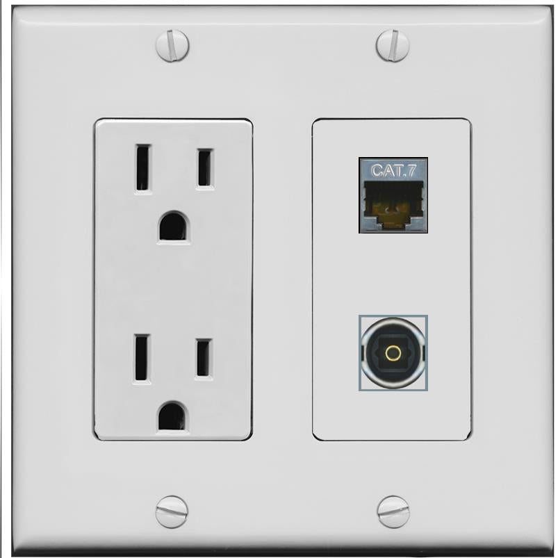 CAT7 TOSLINK Wall Plate [Gray]