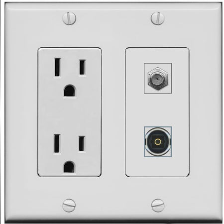 COAX TOSLINK Wall Plate [Gray]
