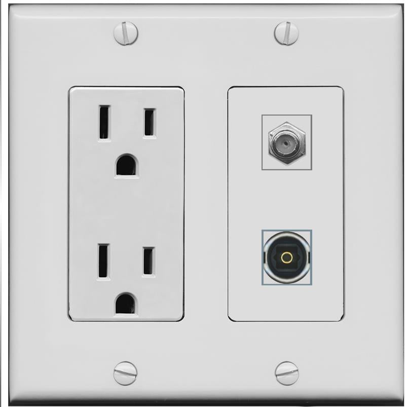 COAX TOSLINK Wall Plate [Gray]