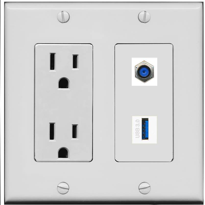 F81 USB-3 Wall Plate [Gray]