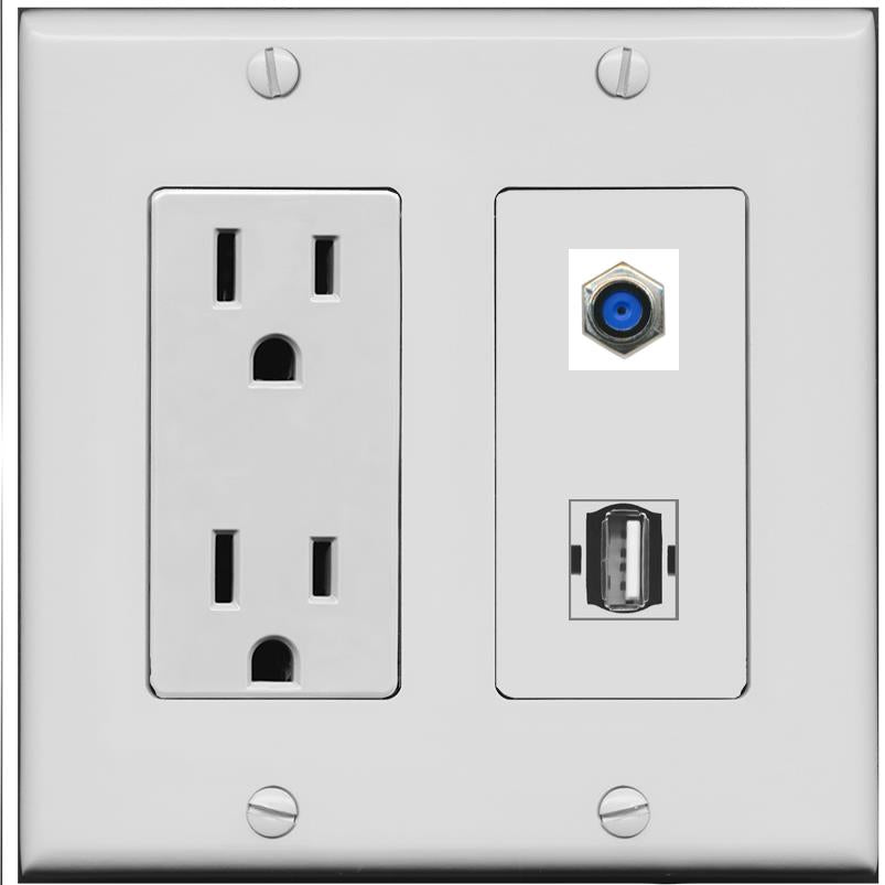 F81 USB2 Wall Plate [Gray]