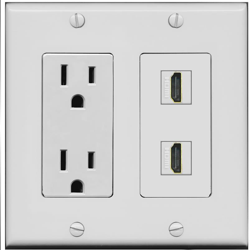 2 HDMI Wall Plate [Gray]