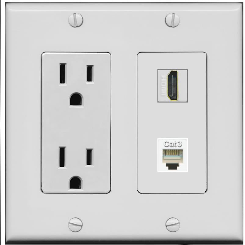 HDMI PHONE Wall Plate [Gray]