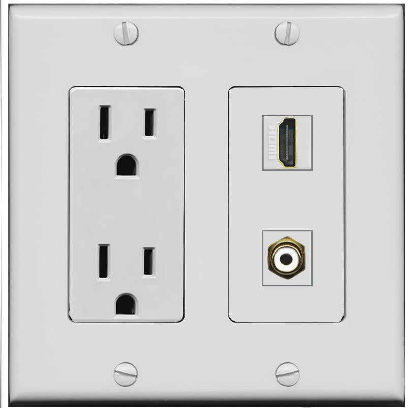 HDMI RCA-WHITE Wall Plate [Gray]