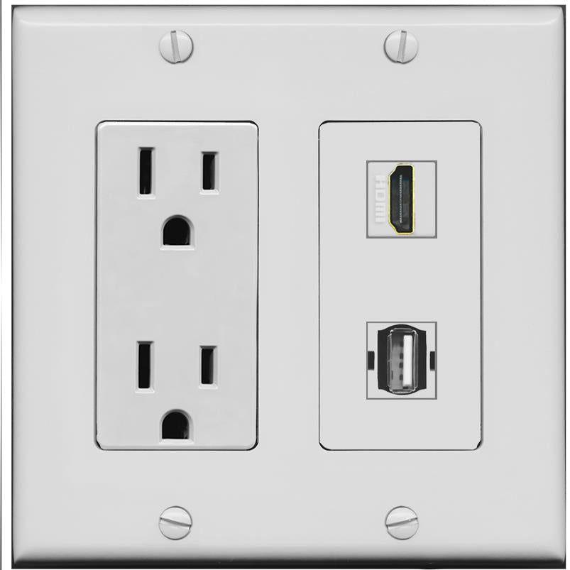 HDMI USB2 Wall Plate [Gray]