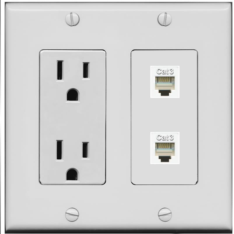 2 PHONE Wall Plate [Gray]