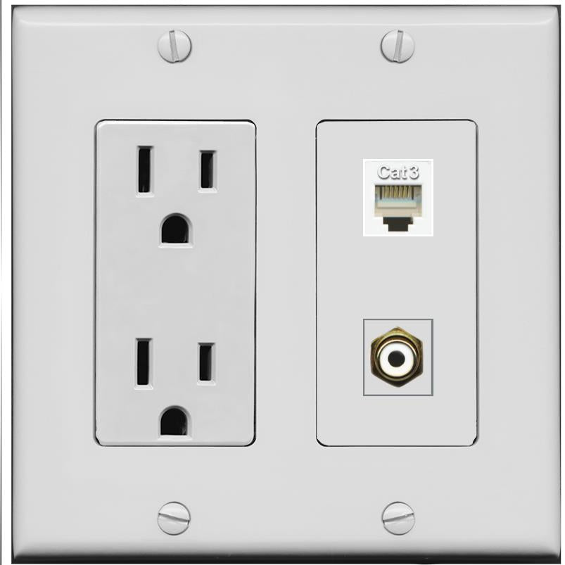 PHONE RCA-WHITE Wall Plate [Gray]