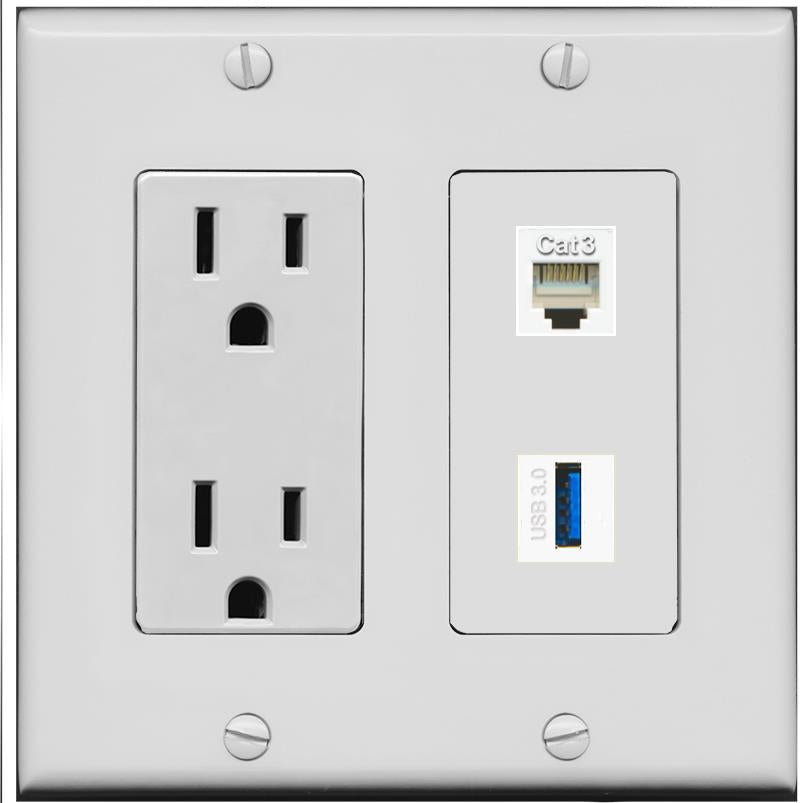 PHONE USB-3 Wall Plate [Gray]