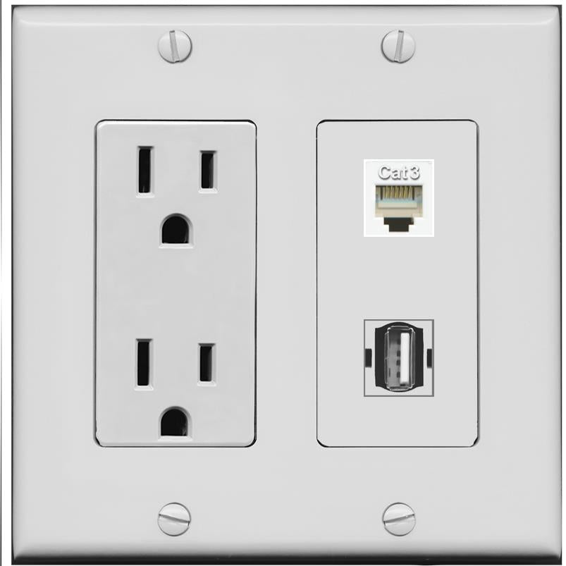 PHONE USB2 Wall Plate [Gray]