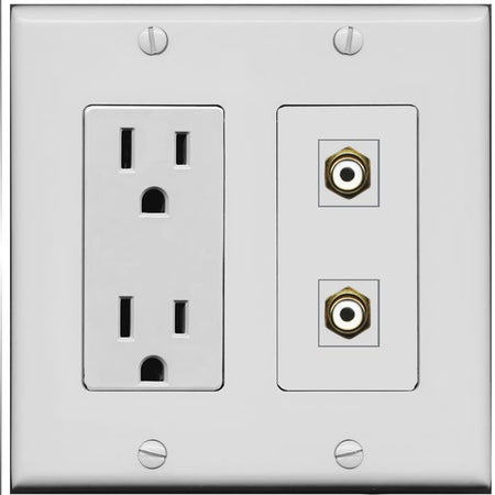2 RCA-WHITE Wall Plate [Gray]