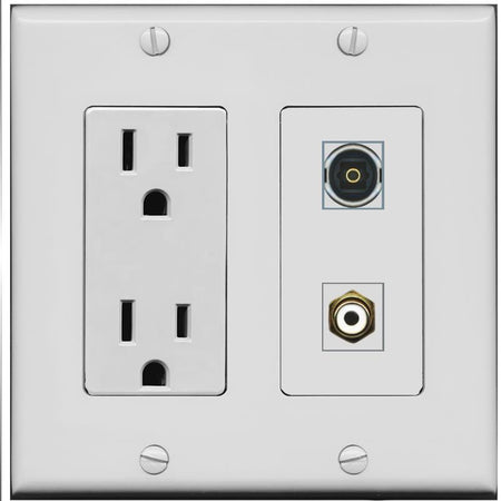 RCA-WHITE TOSLINK Wall Plate [Gray]