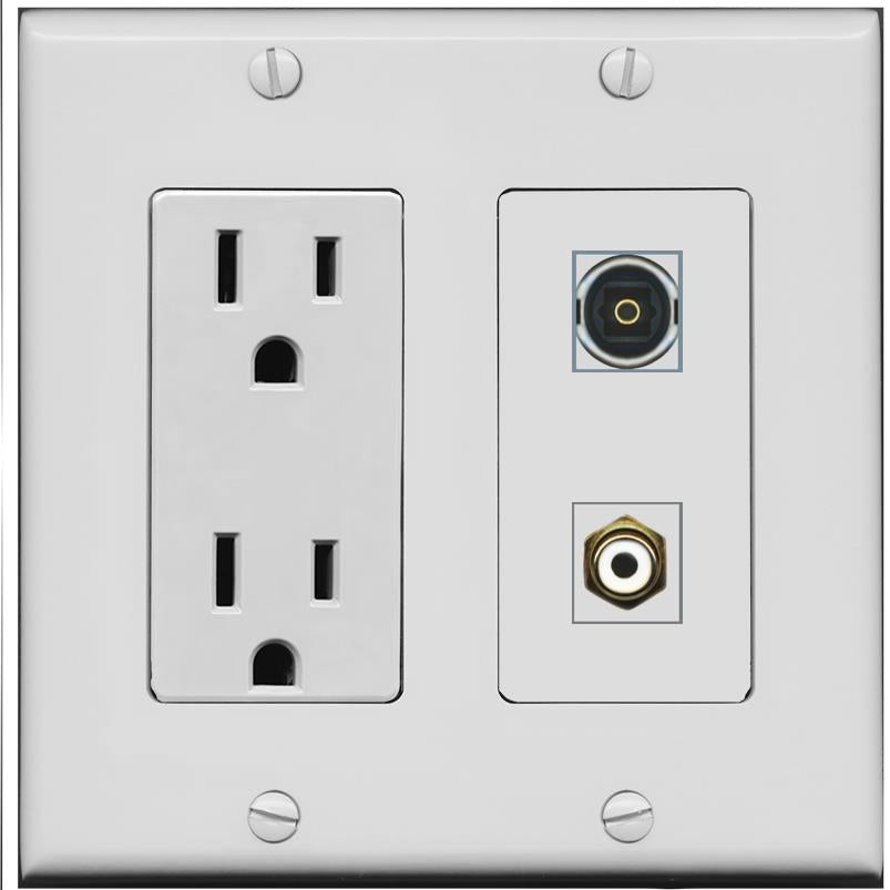 RCA-WHITE TOSLINK Wall Plate [Gray]
