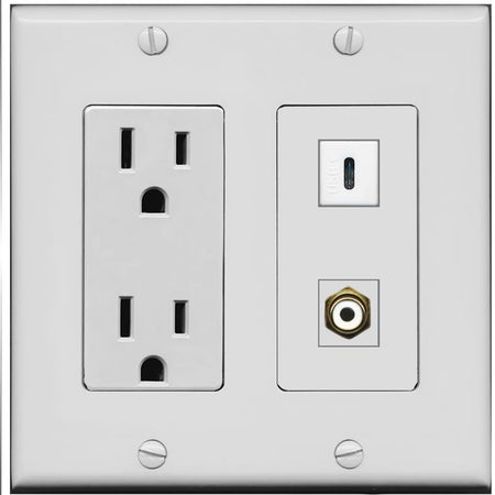 RCA-WHITE USBC Wall Plate [Gray]