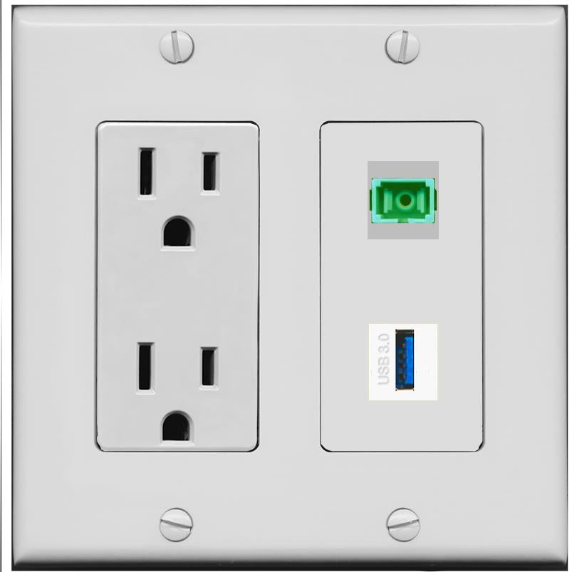 SC-APC-SX USB-3 Wall Plate [Gray]
