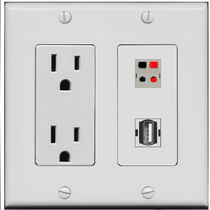 SPEAKER USB2 Wall Plate [Gray]