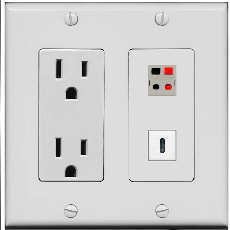 SPEAKER USBC Wall Plate [Gray]