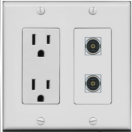 2 TOSLINK Wall Plate [Gray]