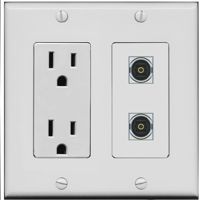2 TOSLINK Wall Plate [Gray]