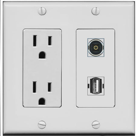 TOSLINK USB2 Wall Plate [Gray]
