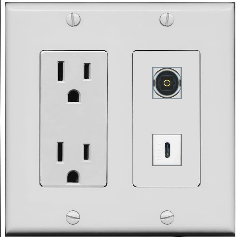 TOSLINK USBC Wall Plate [Gray]