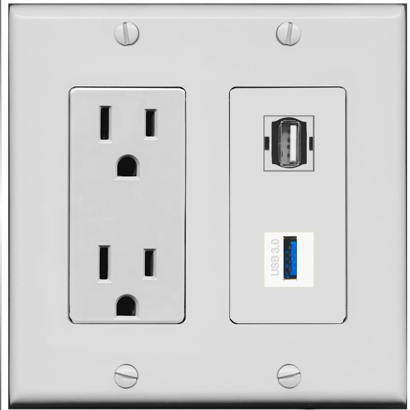 USB-3 USB2 Wall Plate [Gray]