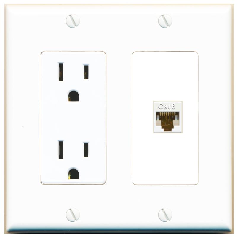 CAT6-WHITE Wall Plate [White]