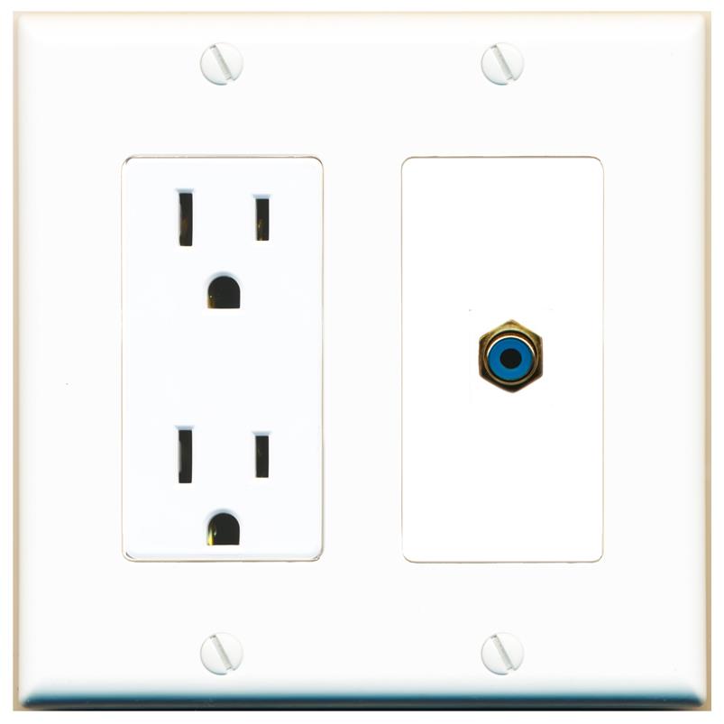 RCA-BLUE Wall Plate [White]
