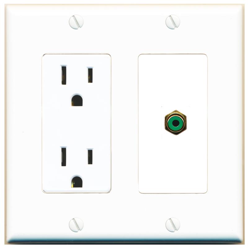 RCA-GREEN Wall Plate [White]